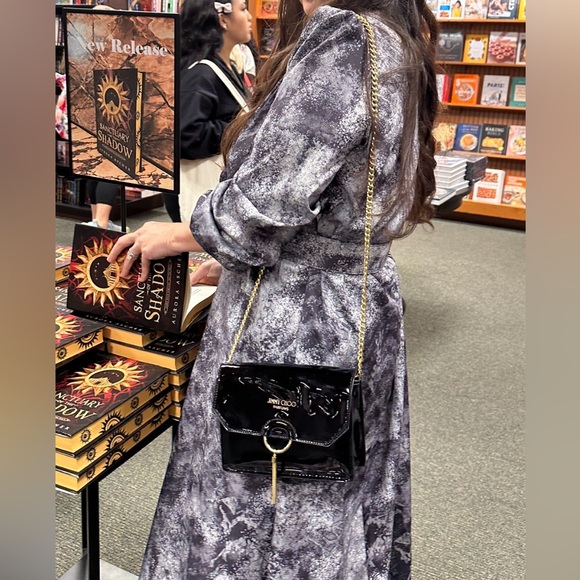 Jimmy Choo black patent leather crossbody purse bag luxury designer authentic - Picture 2 of 3